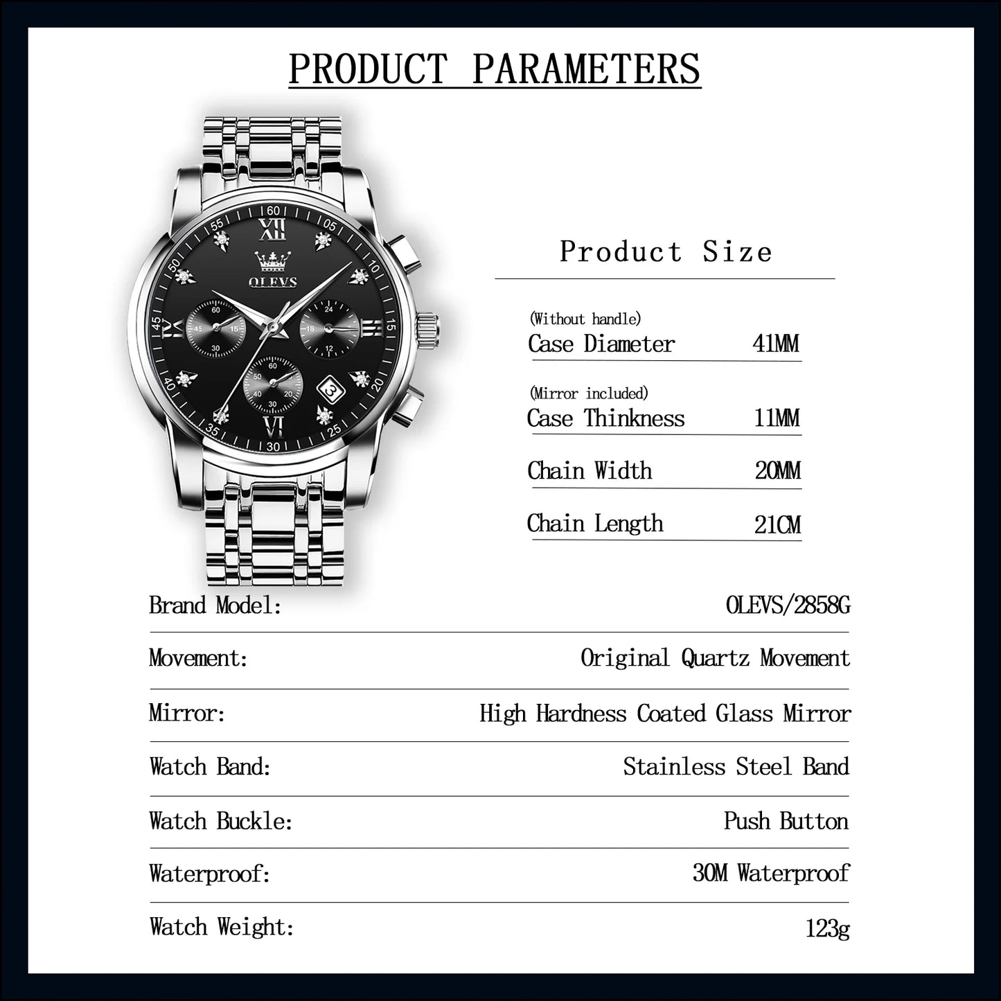 Blue Watches for Men Watch Men Blue Face Luxury Watches for Men Gold and Silver Stainless Steel Men Watch Dress Waterproof Watch for Men