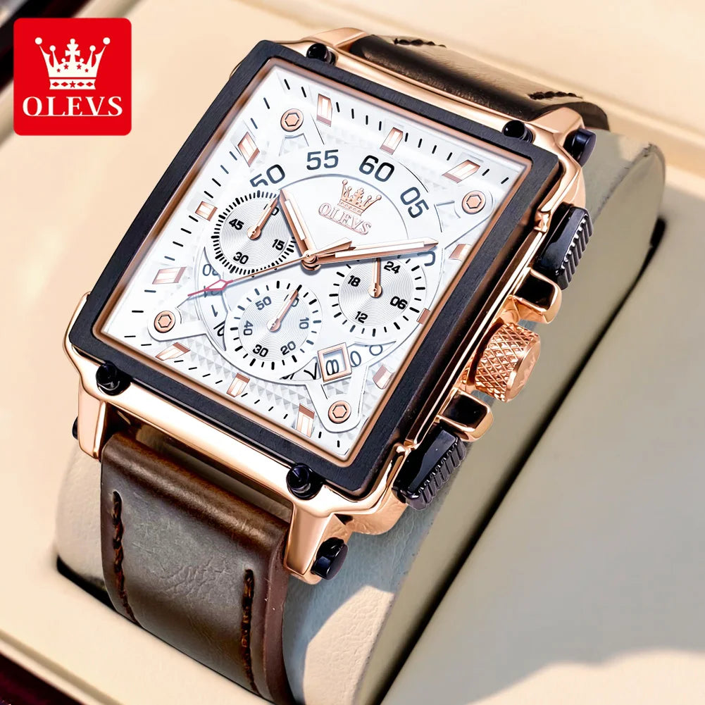 Luxury Men Watch Waterproof Square Watch for Men Luminous Top Brand Quartz Wristwatch Fashion Watch Man Luxury Original