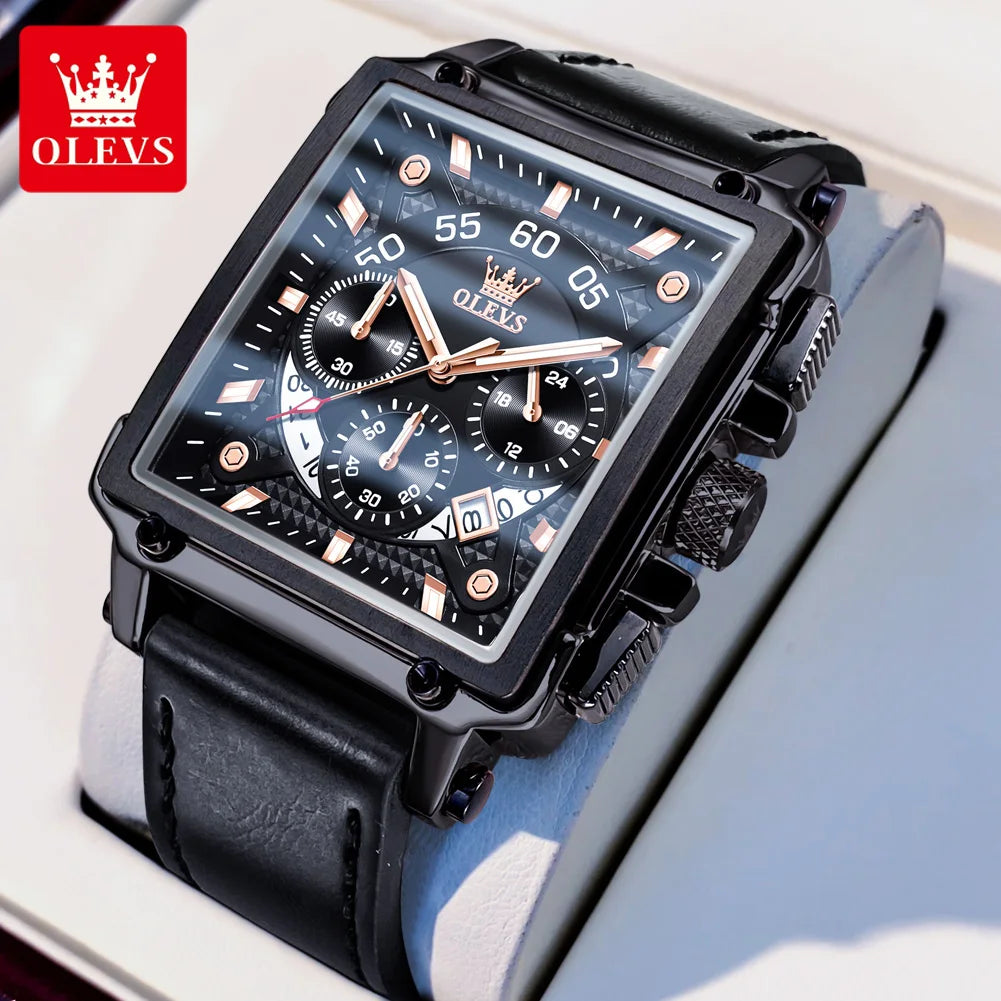 Luxury Men Watch Waterproof Square Watch for Men Luminous Top Brand Quartz Wristwatch Fashion Watch Man Luxury Original