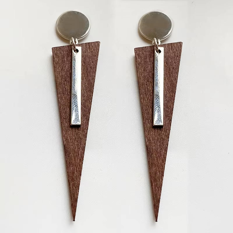 New Retro Bohemian Wood Earrings for Women Trendy Natural Wooden Statement Earrings Handmade Jewelry Wholesale