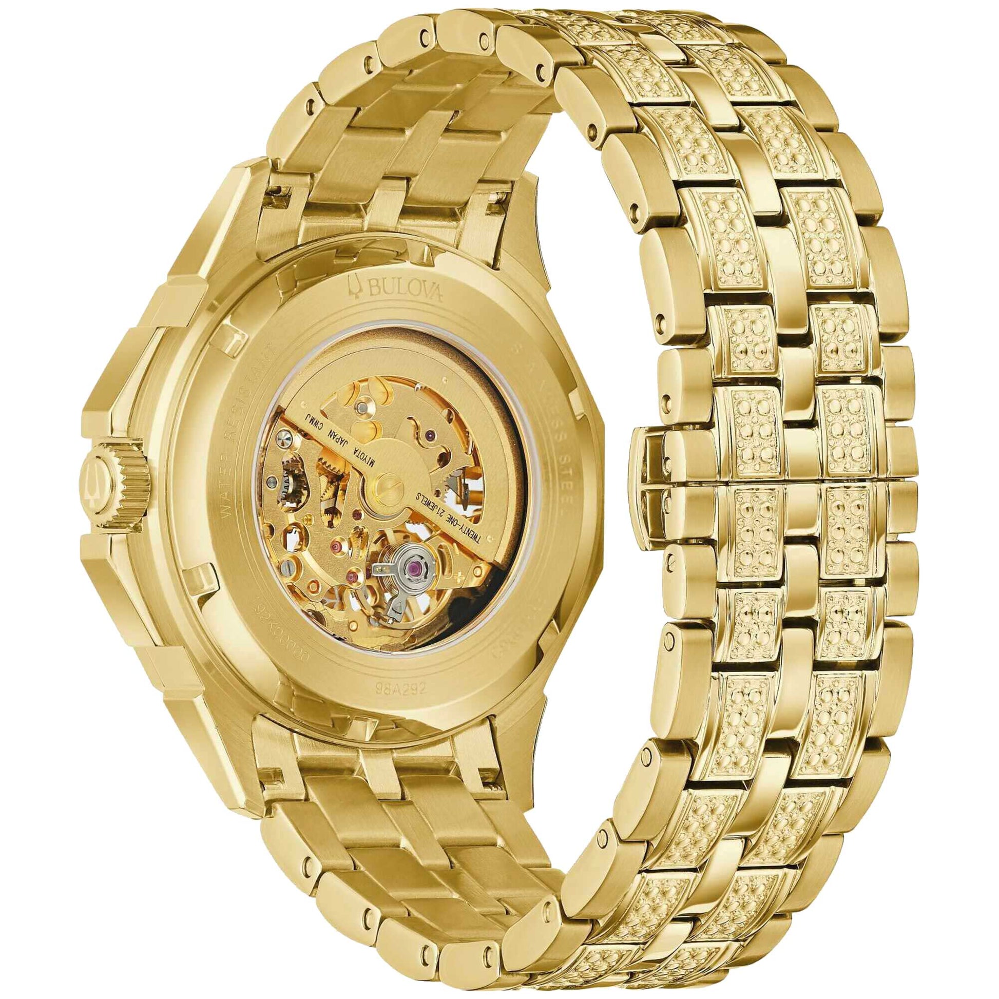 Octava Automatic Crystal Gold Skeleton Dial Men'S Watch 98A292