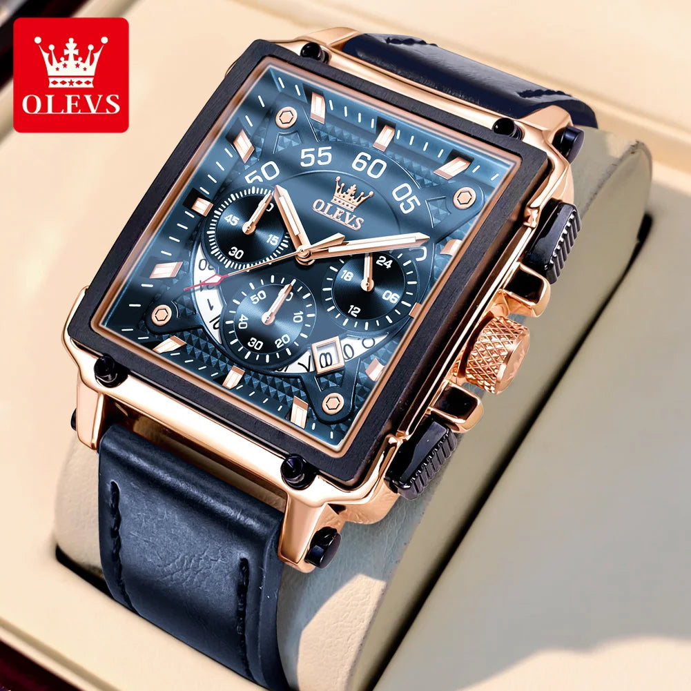 Luxury Men Watch Waterproof Square Watch for Men Luminous Top Brand Quartz Wristwatch Fashion Watch Man Luxury Original