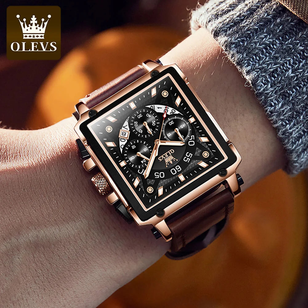 Luxury Men Watch Waterproof Square Watch for Men Luminous Top Brand Quartz Wristwatch Fashion Watch Man Luxury Original